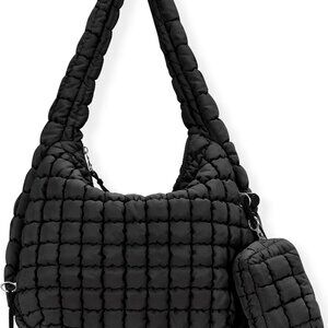 Women Puffer Tote Bag Gym Large Quilted Lightweight Crossbody Organizer